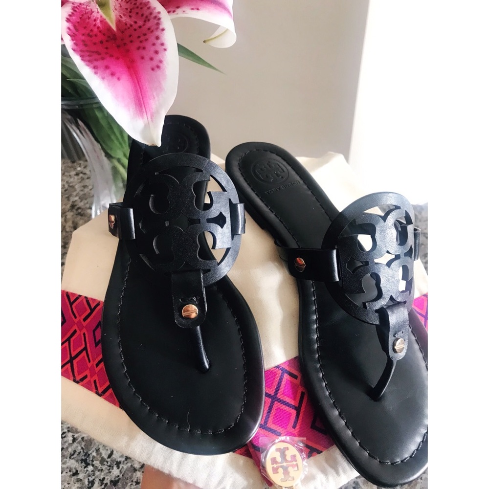 Black Tory Burch Miller Sandals
